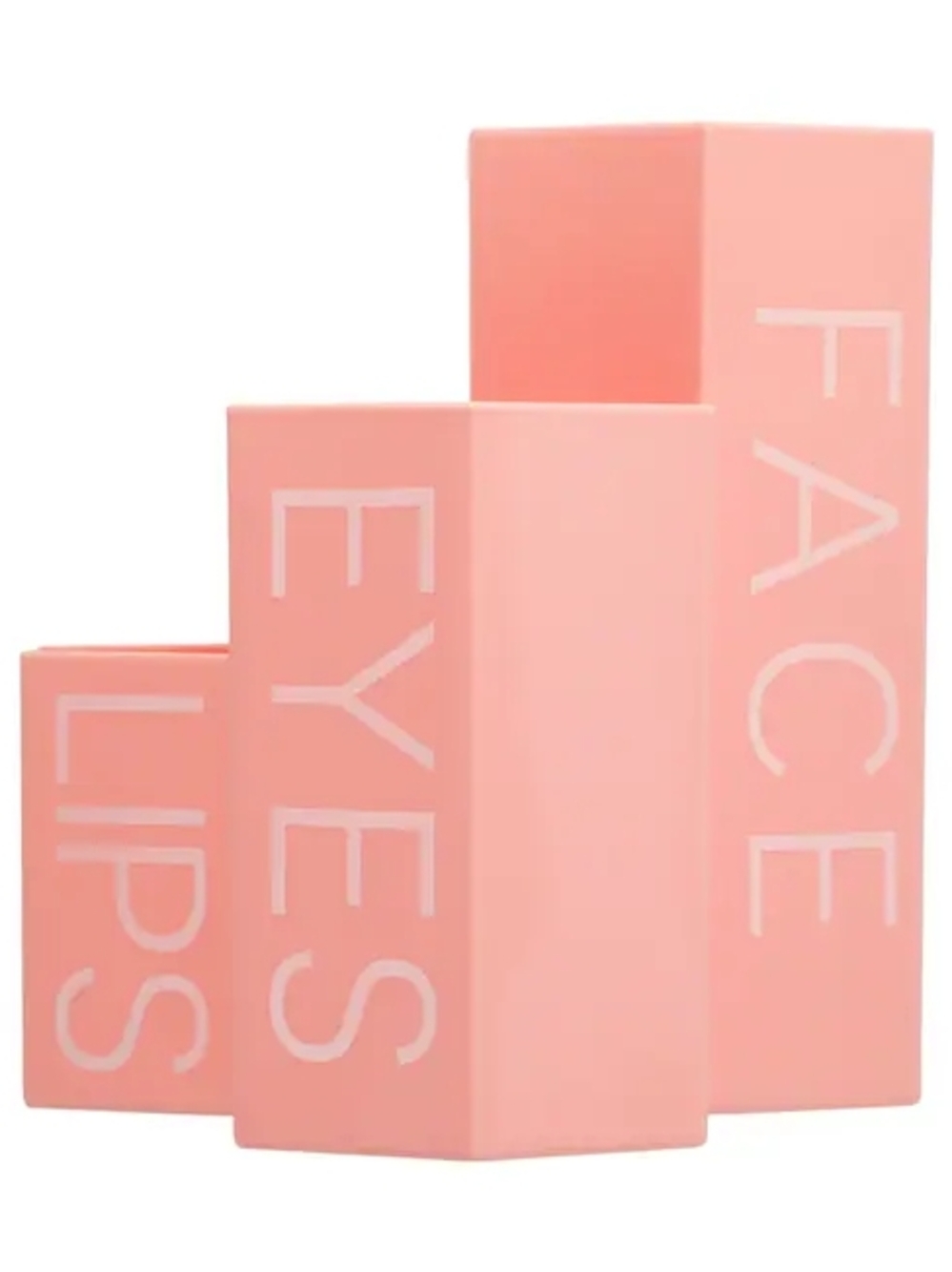 Peach Pink Makeup Brush Organizer Set - Compact Cosmetic Storage